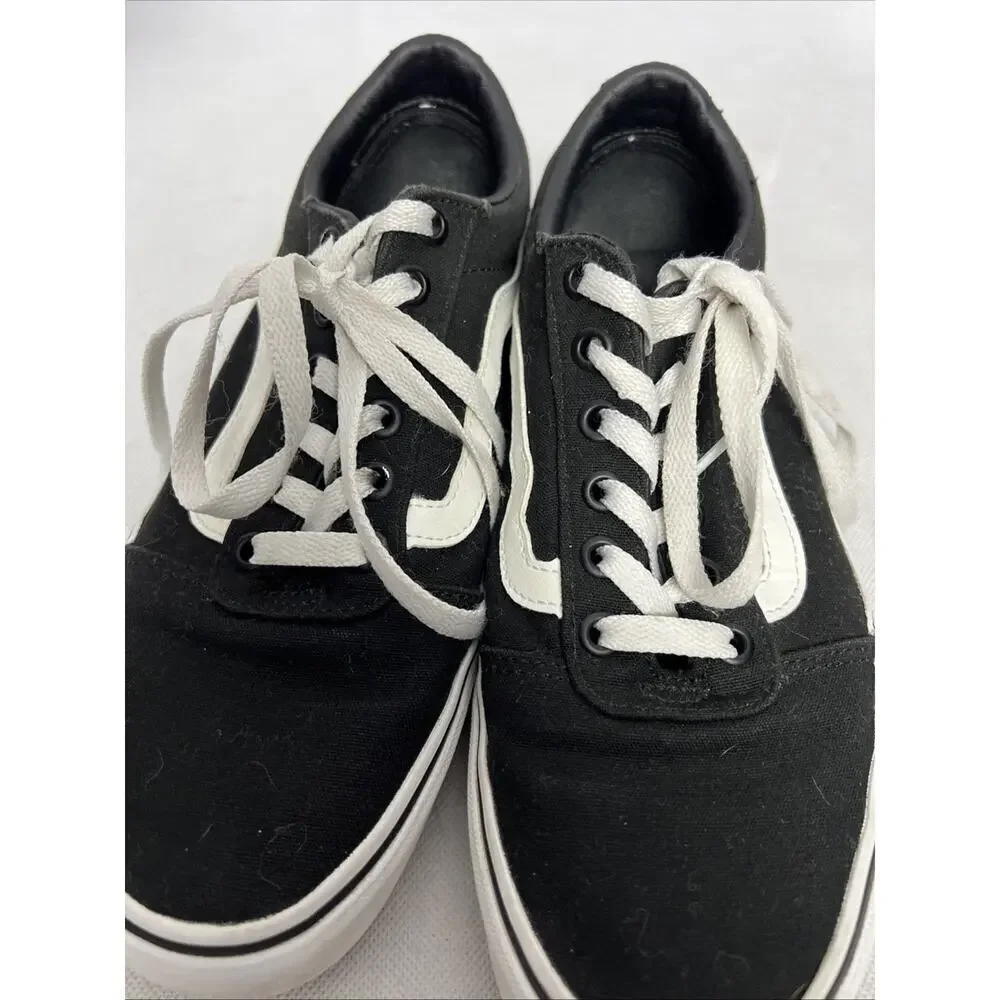 Vans Old Skool Canvas Black White Classic Women’s Casual Lifestyle Shoes Size 8